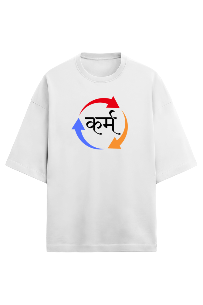 Karma White Oversized Terry Cotton Tee