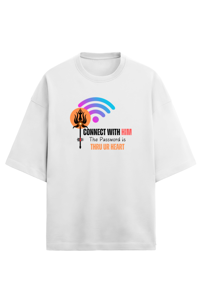 Connect White Oversized Terry Cotton Tee