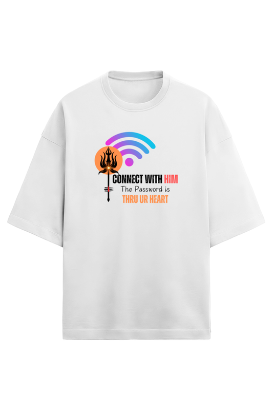 Connect White Oversized Terry Cotton Tee