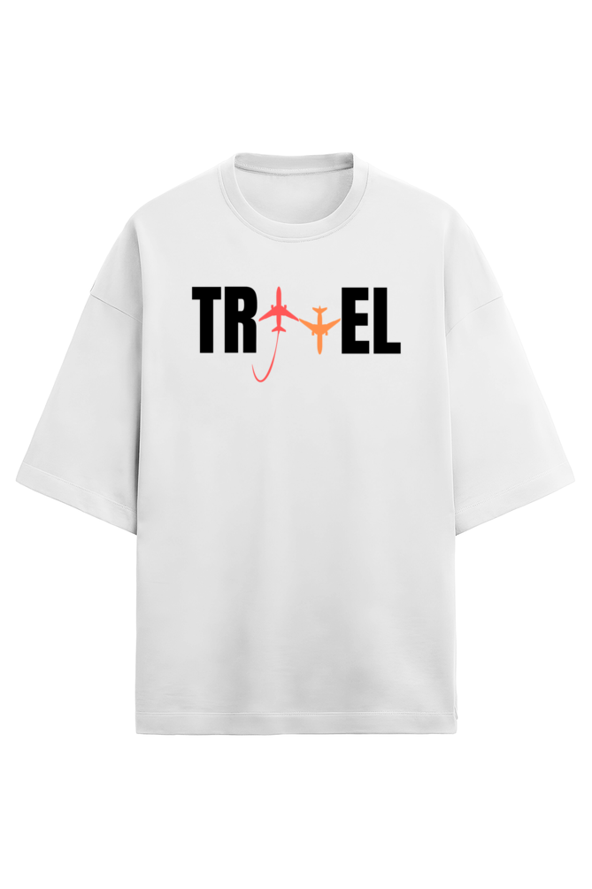 Travel White Oversized Terry Cotton Tee