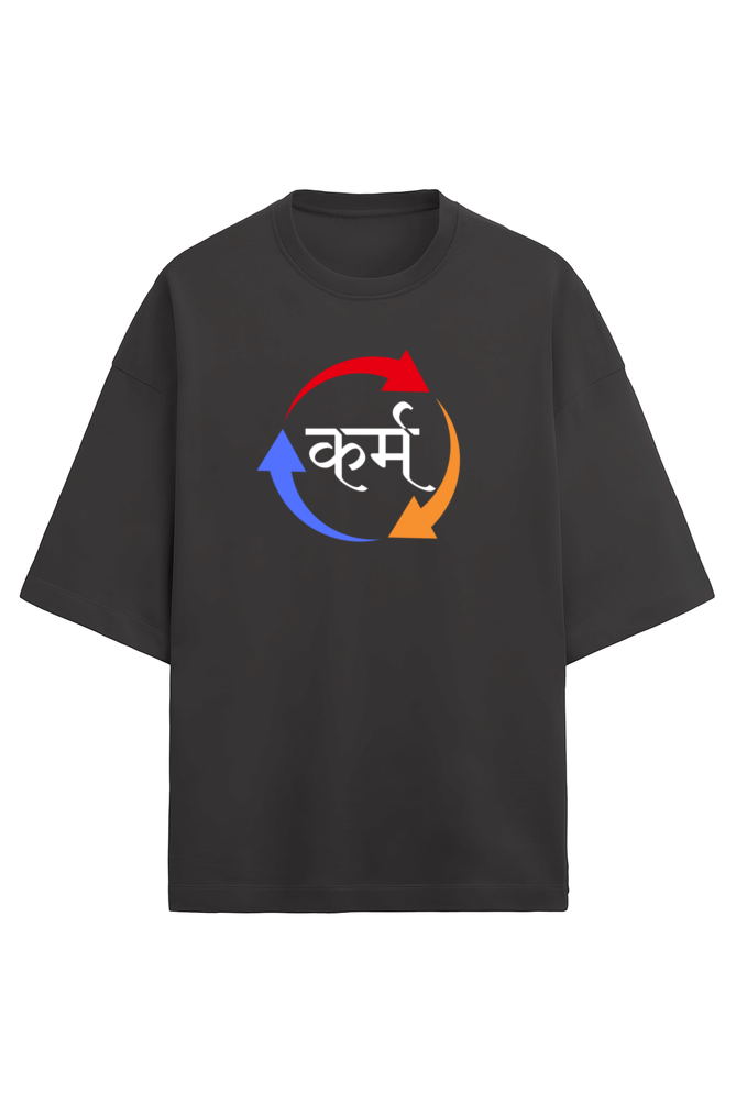 Karma Black Oversized Terry Cotton Tee