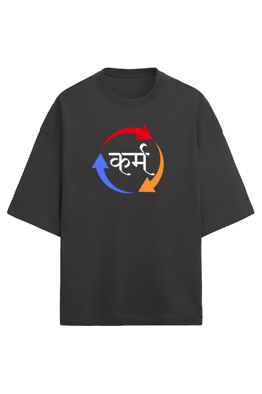 Karma Black Oversized Terry Cotton Tee