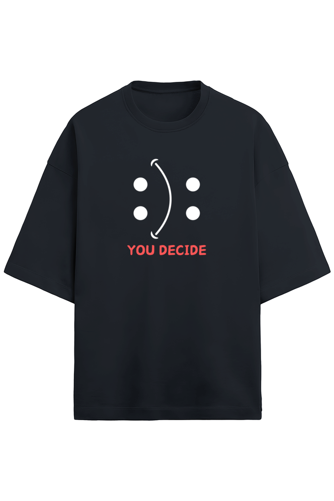 UDecide Black Oversized Terry Cotton Tee