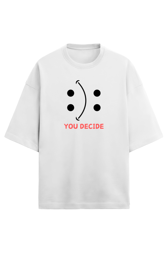 UDecide White Oversized Terry Cotton Tee
