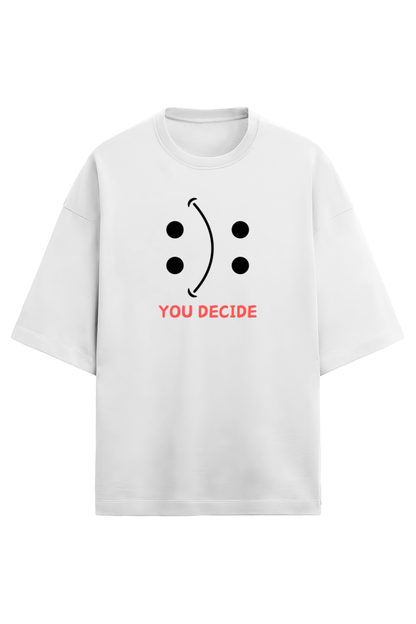 UDecide White Oversized Terry Cotton Tee