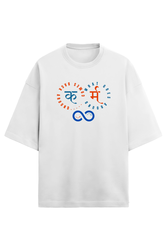 Karma2 White Oversized Terry Cotton Tee