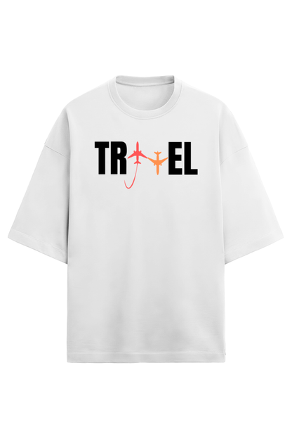 Travel White Oversized Terry Cotton Tee
