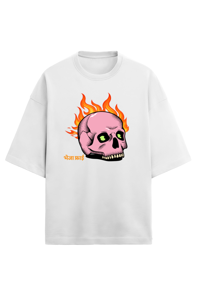 BhejaFry White Oversized Terry Cotton Tee