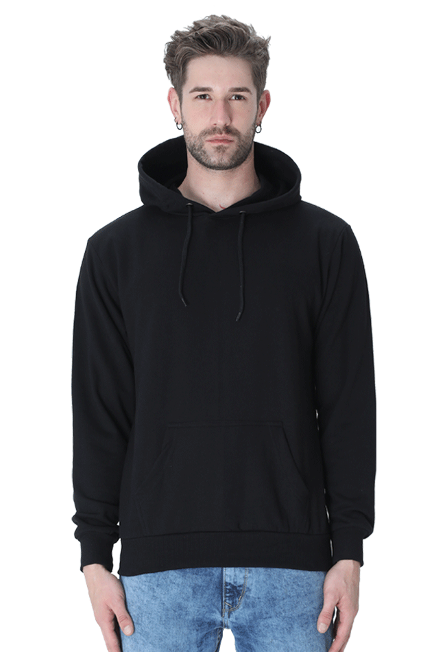 Plain Black Non-Zipper Hoodie