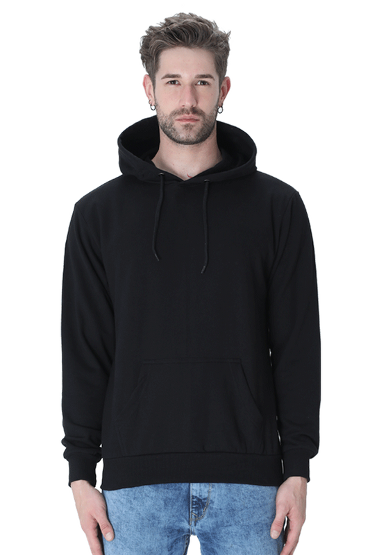 Plain Black Non-Zipper Hoodie