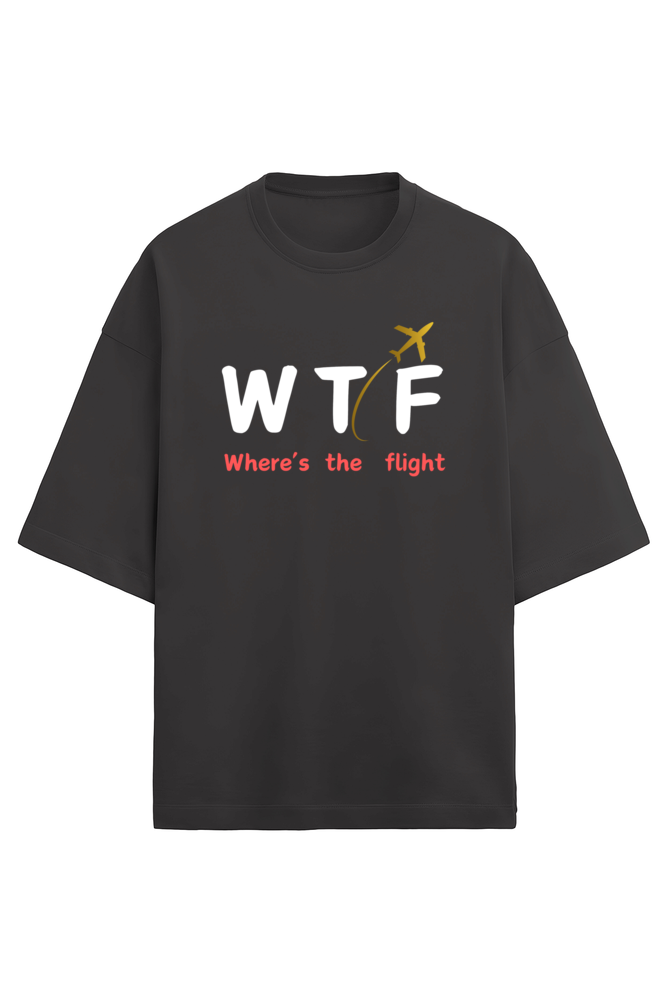 WTF Black Oversized Terry Cotton Tee