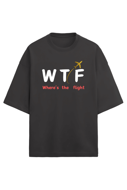 WTF Black Oversized Terry Cotton Tee