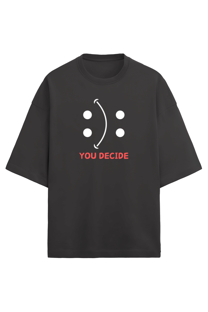 UDecide Black Oversized Terry Cotton Tee
