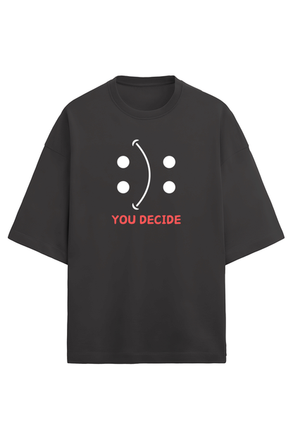 UDecide Black Oversized Terry Cotton Tee