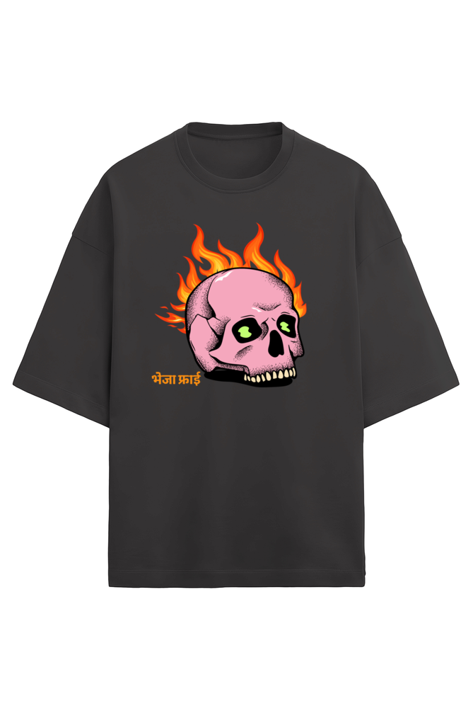 BhejaFry Black Oversized Terry Cotton Tee