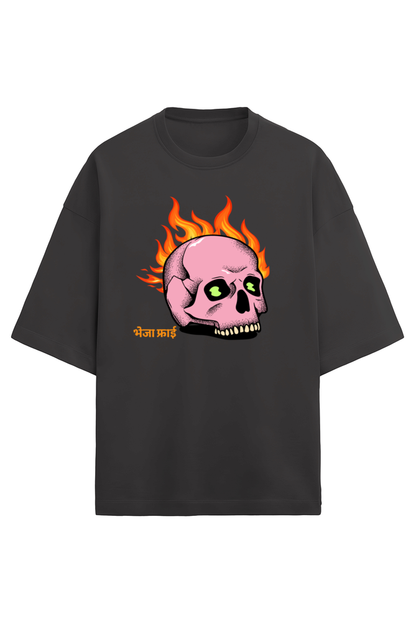 BhejaFry Black Oversized Terry Cotton Tee