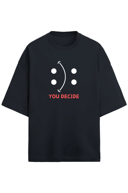 UDecide Black Oversized Terry Cotton Tee