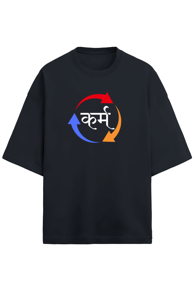 Karma Black Oversized Terry Cotton Tee