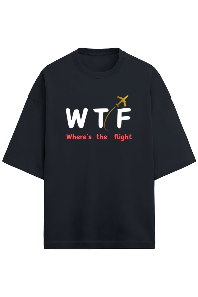 WTF Black Oversized Terry Cotton Tee