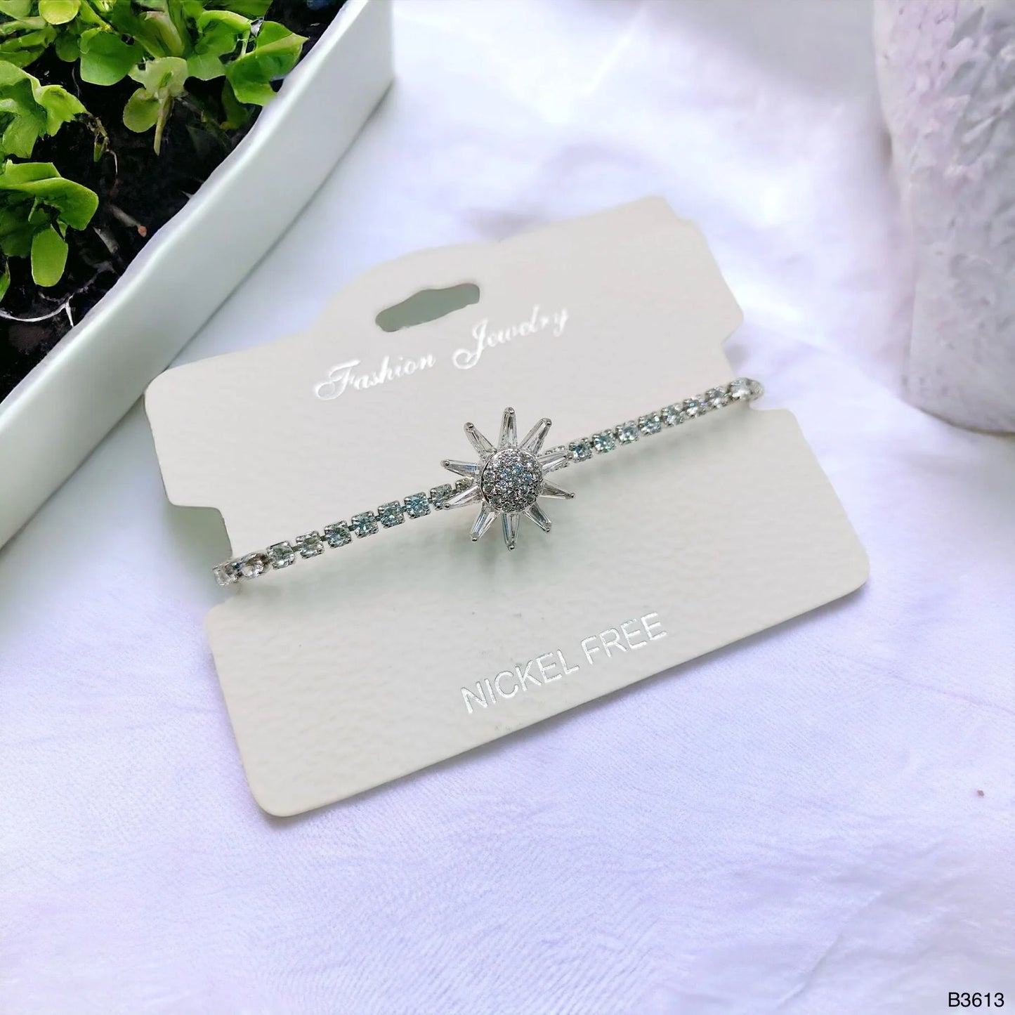 Rotating Flower Silver Adjustable Slider Bracelet
