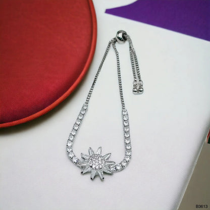 Rotating Flower Rose Gold Adjustable Slider Bracelet