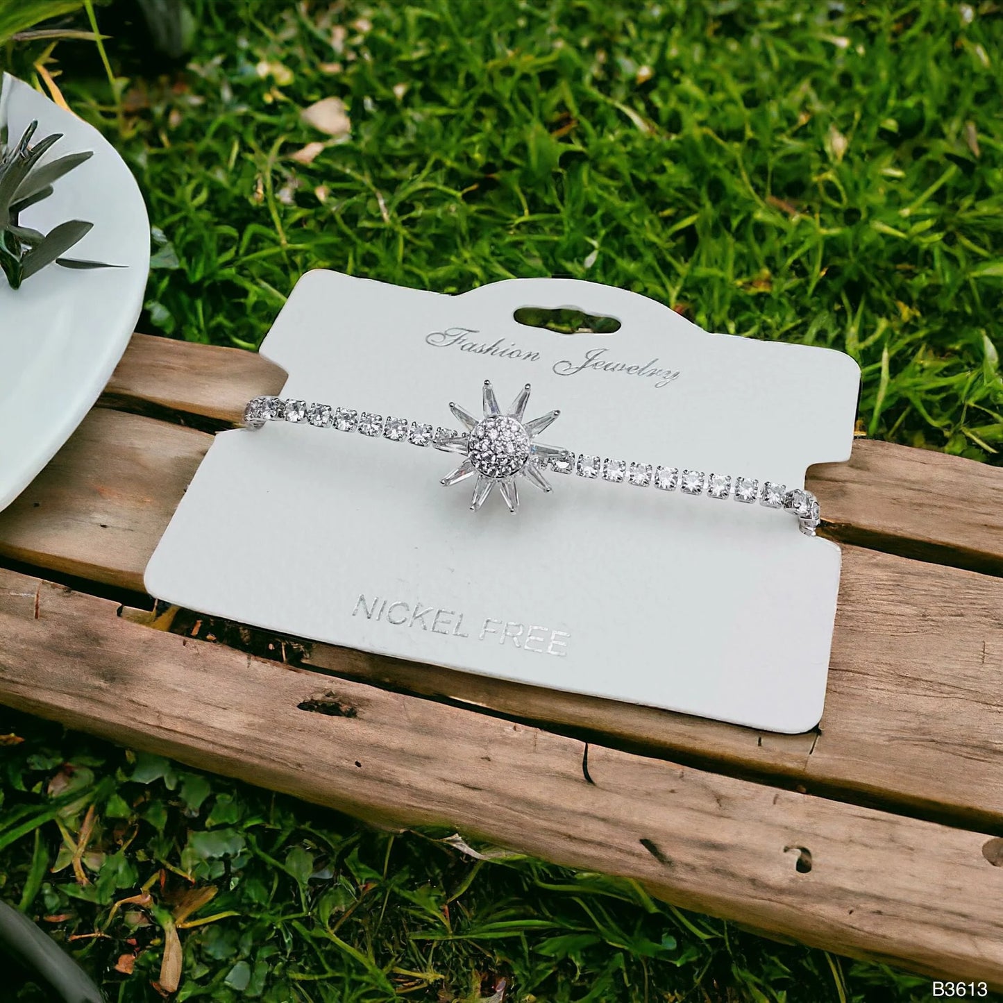 Rotating Flower Silver Adjustable Slider Bracelet