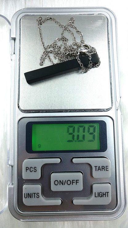 Plain Black Bar Stainless Steel Chain Pendant