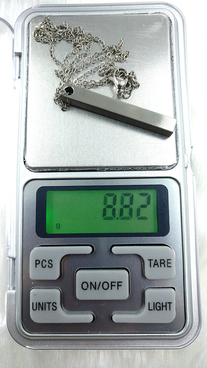 Plain Silver Bar Stainless Steel Chain Pendant