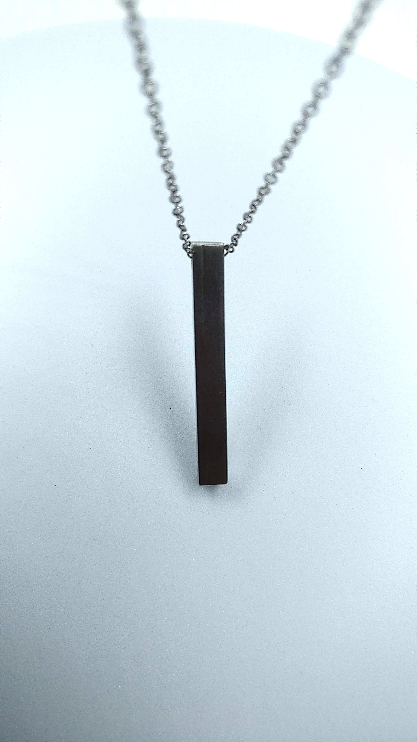 Plain Black Bar Stainless Steel Chain Pendant